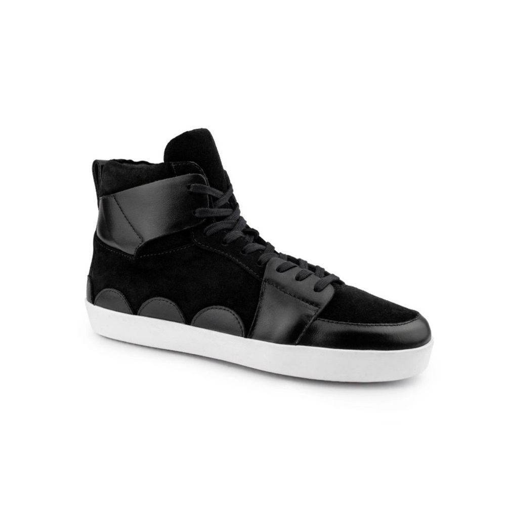 Cynthia Rowley X Italeau Black Suede Lace Up High Top Sneakers NIB